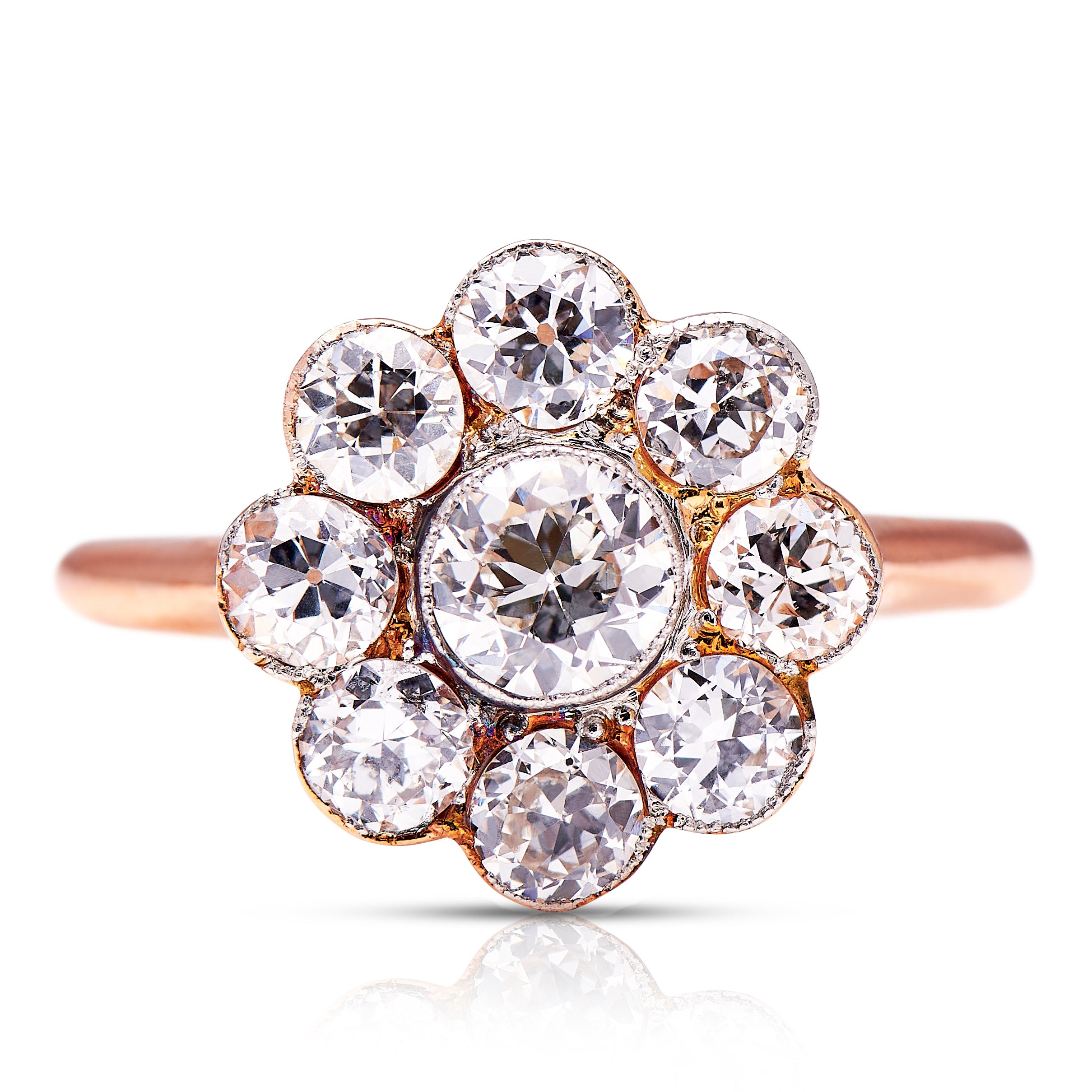 18ct Gold 0.53ct Diamond Flower Cluster Ring – John Ross Jewellers